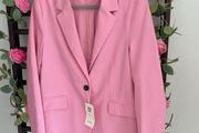 blazer Bnwt Bershka size large pink single breasted jacket