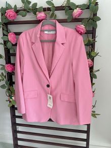 blazer Bnwt Bershka size large pink single breasted jacket