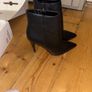 Black 4inch leather heeled boots Image 2