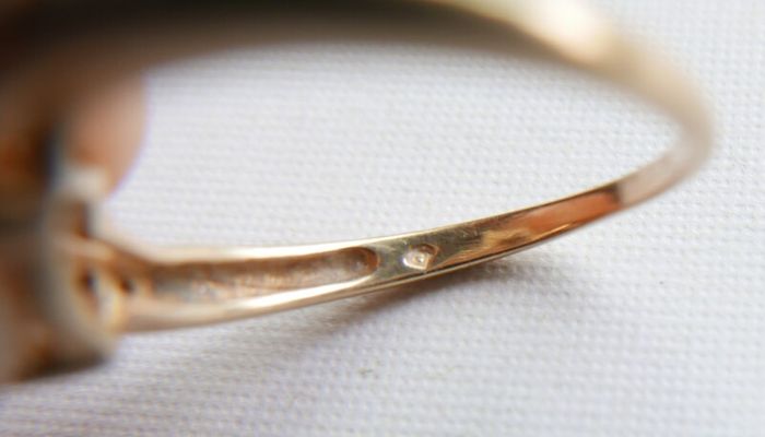 Vintage Solid 14k Gold Aquamarines And Diamonds Ring Size O - 3,35g