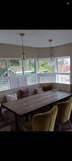 Dining Table with Herringbone Top