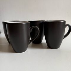 Matte black ceramic mugs