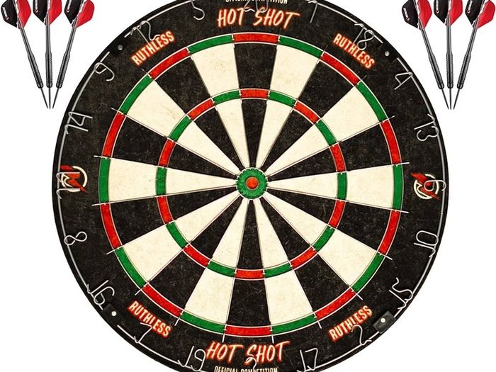 NEW SALE | Hot Shot Dart Board | Endurance Round Wire Sisal Dartboard Including 2 sets of Steel Tip Darts