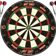 NEW SALE | Hot Shot Dart Board | Endurance Round Wire Sisal Dartboard Including 2 sets of Steel Tip Darts