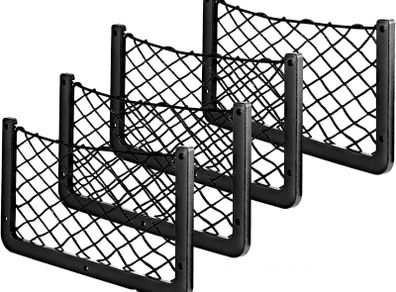 4 Pcs Trunk Storage Bag, Elastic Storage Net, Campervan Storage Storage Net Car Storage Mesh Car Storage Net Bag with Plastic frame For Car Caravan Motorhome Boat