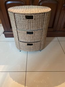 wicker item with 3 drawers