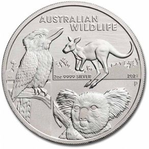 2021 Australia 2 Dollars 2 oz Silver Bullion Coin - Australian Wildlife BU (In Capsule)
