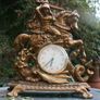 Vintage Brass Table Clock Knight on Horseback and Dragon, Saint George and Dragon, Mechanical  Clock SLAVA 11 JEWELS,  Working Image 5