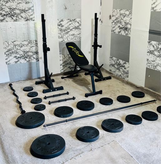 Adjustable Rack Bench Weights Barbell Dumbbells
