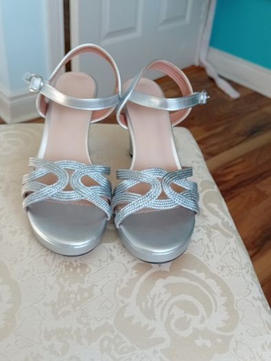 Silver  sandals ladies NEW size 39