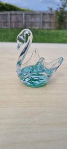 Vintage Isle of Man St. John's Crystal Swan