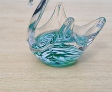 Vintage Isle of Man St. John's Crystal Swan