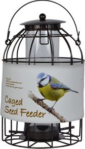 Dome Caged Seed Wild Bird Feeder, Designed To Deter Squirrels And Also Larger Garden Birds Such As Pigeons And Doves.