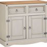 rey Storage Cupboard Solid Pine 2 Drawer 2 Door Wooden Mexican Cabinet Image 3