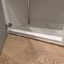 White TV unit with grey-green doors Image 3