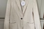 Designer brand Oui ladies cream linen jacket BRAND NEW