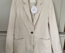 Designer brand Oui ladies cream linen jacket BRAND NEW