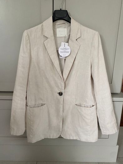 Designer brand Oui ladies cream linen jacket BRAND NEW