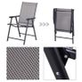 Set of Two Folding Garden Chairs - Grey Image 4