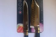 Kitchen Knife set 2 pcs satin gold 12 cm brand new