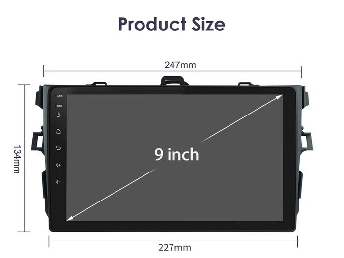 9" Android Car Stereo Radio for Toyota Corolla 2009-2013 Multimedia Player 2 Din Video GPS