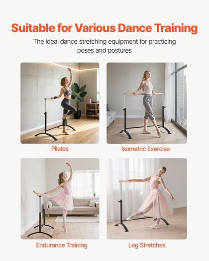 Freestanding Ballet Barre, Adjustable 28-44 in