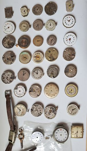 Lot of 60 Ladies Wrist movements incl: Rolex Unicorn Prima