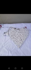 White heart hanging ornament