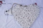 White heart hanging ornament