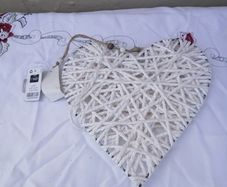 White heart hanging ornament