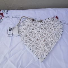 White heart hanging ornament