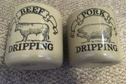 Vintage Pearsons of Chesterfield Stoneware Dripping Duo RARE