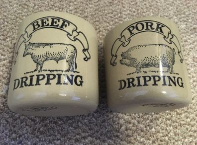 Vintage Pearsons of Chesterfield Stoneware Dripping Duo RARE