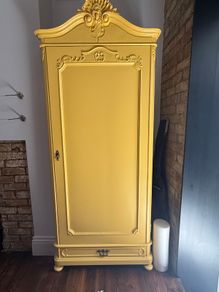 Refurbished solid wood, antique closet vintage armoire