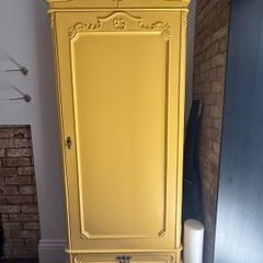 Refurbished solid wood, antique closet vintage armoire
