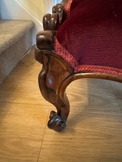 Antique Victorian Rosewood Slipper Chair