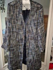 Per Una Tweed Longline Overcoat - Size 18 (Fits 16) - Multi-Color, AV