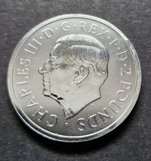 2024 UK 2 Pounds 1 Oz Silver .999 Coin - Britannia and Liberty