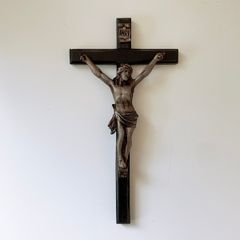 Carved Wood Hanging Crucifix Jesus Christ Cross Vintage