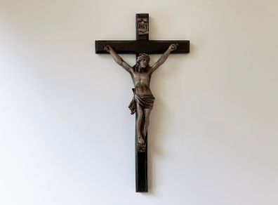 Carved Wood Hanging Crucifix Jesus Christ Cross Vintage
