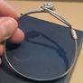 925 Sterling Silver Bangle with Rope and Rose Shaped Clasp Image 4