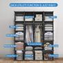 12-Cube Clothes Closet, Plastic Wardrobe with Doors & 2 Hangers, Deeper Cubes than Normal (45 cm vs. 35 cm) for Larger Capacity Image 2