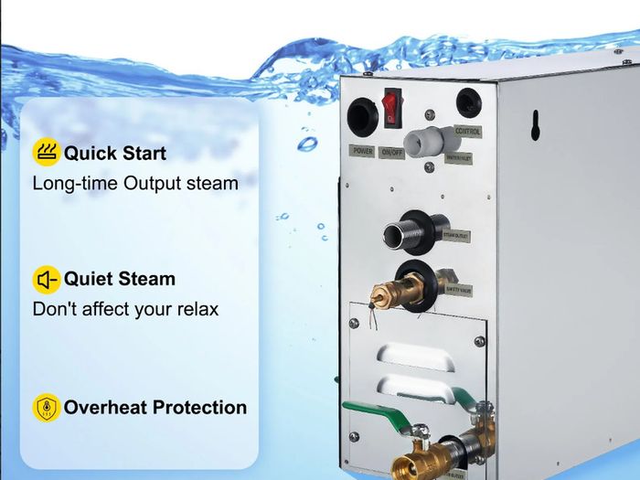 6KW Sauna Bath Steamer with LED Digital Display Steam Bath Generator 6KW Steam Room Generator for Home SPA Steam Generator with Time Control