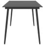 Garden Dining Table Black 190x90x74 cm Steel and Glass Image 4