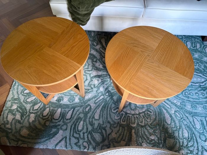 Round side tables x 2