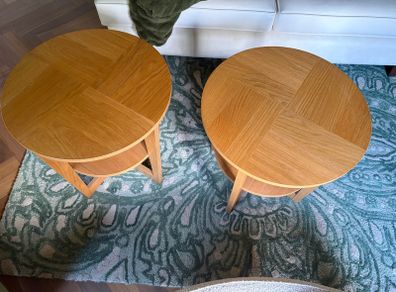 Round side tables x 2
