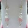 Sterling silver,Rose Quartz,Moonstone earrings,New,Gift Image 4