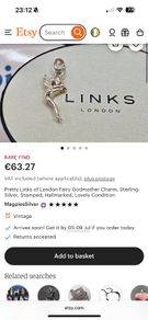 Vintage Links of London silver Fairy Godmother Charm