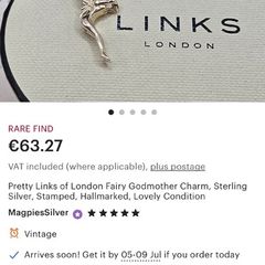 Vintage Links of London silver Fairy Godmother Charm