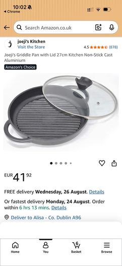 Griddle Pan joejis Kitchen 27cm with lid